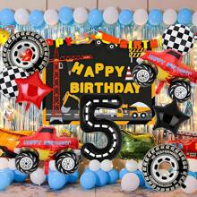 10pcs Racing Car Theme Birthday Party Decorations Set, Includes 40-Inch Number Balloon, Pickup Truck, Tire Shaped Foil Balloons, Make Your Party More Fun