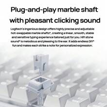 Logitech Teclado inalámbrico K75M, eje de mármol, teclas cómodas, consola inteligente, diseño compacto, teclas intercambiables en caliente, blanco - Blanco - Ver 4