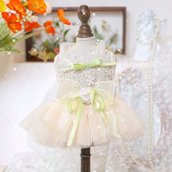 Pet Spring And Summer Teddy, Bichon Frise, Pomeranian Cat, Puppy Dog Clothes, Charlotte Wedding Dress