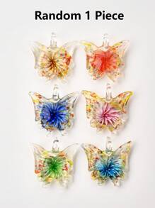 1/6 piezas Decoración aleatoria multicolor de cerámica esmaltada pintada a mano con margaritas y mariposas, adecuada para manualidades de joyería, colgantes, collares, aretes, llaveros, cadenas de teléfono, regalo para familia, parejas y amigos