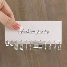 50/48/12pcs Fashion Faux Pearl Earring Set For Women, Classic Square And C-Shaped Jewelry, Suitable For Daily, Dating, Party, Mother's Day Gift