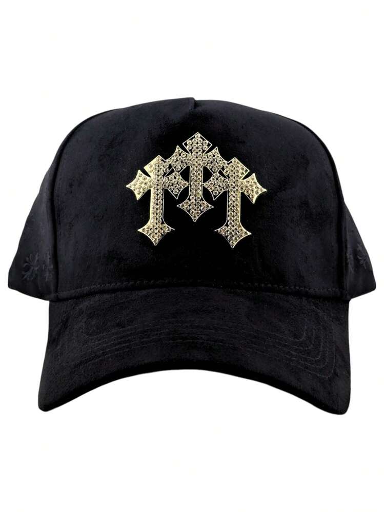 Gorra Barbas Chrome Gold Era Caps Hats Brillo Cla Piedras Negro Único - Negro - Añade 6