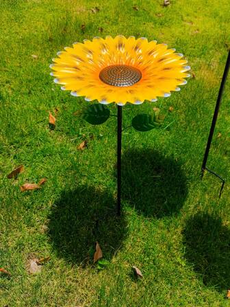 1 metalen vogelvoederbak, decoratief tuinaccessoire voor op de grond, vogelbad en voederbak, geschikt als decoratie voor in de achtertuin, voor het voeren en wassen van wilde vogels, cadeau voor vader, moeder, klasgenoten en vrienden