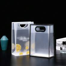 Set de 2 bolsos de mano transparentes de plástico negro + blanco, bolsas de regalo de PVC personalizadas tipo , adecuadas para regalos de boda