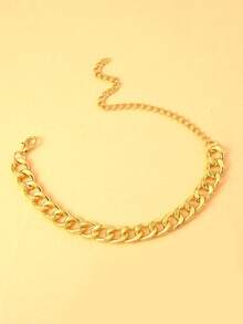 1 件男士时尚简约 18K 镀金六面钛钢手链