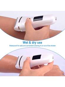 Rasoir rechargeable pour femmes avec affichage LED USB - Tondeuse à poils du corps - Pour les aisselles - Les jambes - La zone du maillot - Cadeau idéal pour la fête des mères et Noël - Blanc - Couleur verte