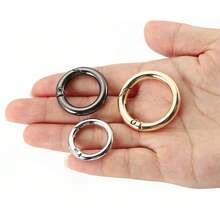 5个装环形扣开口圆形钥匙扣合金弹簧扣 - 槍黑色 - 查看 11