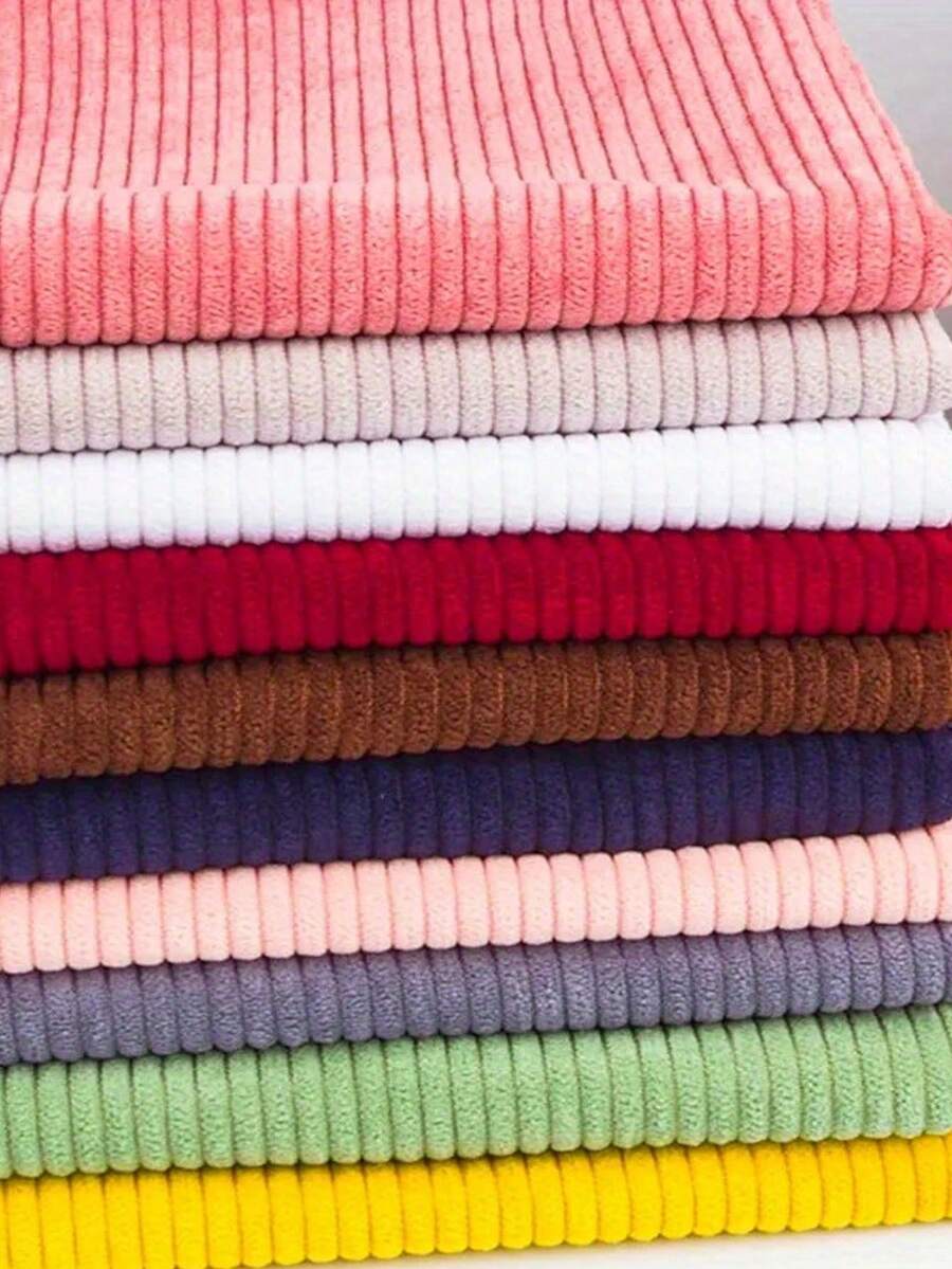 1pc 50cm X 150cm / 19.69" X 59.06" Corduroy Fabric, Suitable For Sewing Jacket, Skirt, Pillowcase, Bedsheet, Clothing Lining, Home Textile DIY - Multicolor - View 1