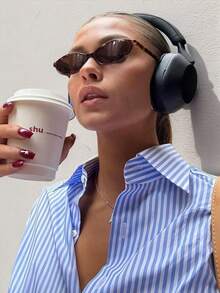 Tropiscape 1副新款复古椭圆形小框时尚眼镜，女士时尚高端休闲街头摄影眼镜，圣诞节必备秋冬女装商务休闲礼物沙滩配饰，时尚眼镜墨镜沙滩秋季圣诞节冬季圣诞礼物 - 豹紋框茶片 - 查看 7