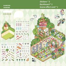 3 张风景贴纸，另加 1 张场景纸板，适用于剪贴簿、DIY 装饰、夏季主题、加大码、学校用品、返校 - 彩色 - 查看 9