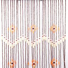 RibasuBB Wooden Beaded Doorway Curtain With Plum Blossom Patterns, 31 Lines, 90 * 220 Cm, Handmade Bamboo & Wood, Elegant Room Divider And Wall Decor - 棕色 - 查看 8