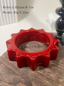 1pc Vintage Resin Acrylic Bangle Bracelet For Women, Korean Style Cuff Jewelry Accessory, Designer Round Shape, New Gift