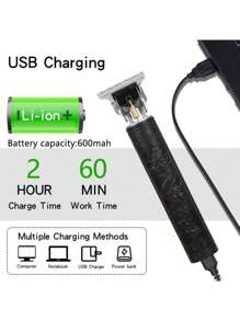 Cordless Hair Clippers For Men, USB Rechargeable Men's Grooming Kit, Electric Hair Clippers & Beard Trimmer, Electric Men's Shaver Set, USB Rechargeable, Ideal Holiday Gift,Battery Capacity: 1500mAh+600mAh+100mAh