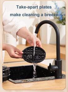 SCISHARE 600W 3-In-1 Waffle Maker With Interchangeable Plates - Non-Stick Dual Heating, Compact & Portable For Waffles/Donuts, Detachable & Washable, Space-Saving Design,Easy Clean,Multi-Function Breakfast Maker