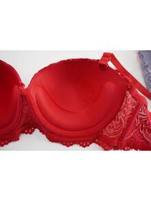 6 pairs Sujetadores para mujer de copa B, con efecto reductor, sujeción elevadora y amortiguación, tirantes ajustables y detalles de encaje entrelazado. Vienen en un pack de 6 colores y 6 unidades, fabricados con tejido de nailon suave. Con un estilo maduro y elegante, son ideales para el uso diario. - Multicolor - Ver 3