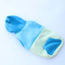 1pc 2025 New Patchwork Contrast Color Hoodie, Casual Pet Apparel For Small/Medium Dogs, Anti-Shedding, Suitable For Pets Like Poodle, Yorkie, Bichon Frise, Autumn/Winter - Baby Blue - View 7