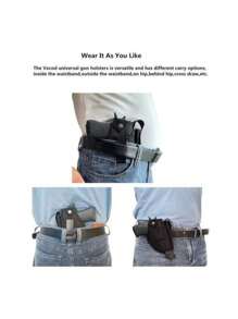 1 universelle Pistolenholster mit Magazintasche, verdeckter Tragegurt innen oder außen, Holster für links- und rechtshändige Pistolen, Schwarz für Damen/Herren