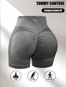 5-Pack Women'S High Waist Yoga Shorts - Breathable, Elastic, Tummy Control, Butt Lifting, Nylon And Spandex Blend, Hand Washable - Multiple Colors Shorts For Women-Gym Shorts - Nhiều màu - Xem 2