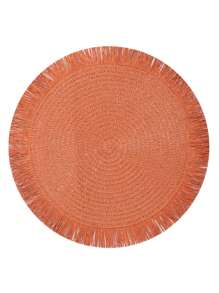 مجموعة من 2/6/8 قطع من الحصير المنسوج بشكل طبيعي، حصير دائري بطراز بوهيمي مزين بشراريب، قطر 15 بوصة، مقاوم للحرارة وقابل للغسيل، أطباق طاولة المطبخ، أطباق تحت الأكواب مانعة للانزلاق للتخييم وحفلات العائلة والزفاف والأعياد والحفلات العشائية