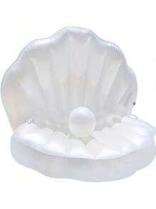 1pc Adult Inflatable Pearl Clam Shell Handle Beach Float Sofa Bed, Christmas