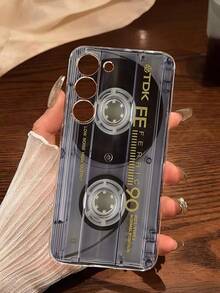 1个卡带/唱片透明软手机壳，兼容三星Galaxy A04e/12/A13/A14/A34/A50/A52/A53/A54/S21/S22/S23/S24/S25/S25 Ultra，2D图案设计 - 無色 - 查看 9