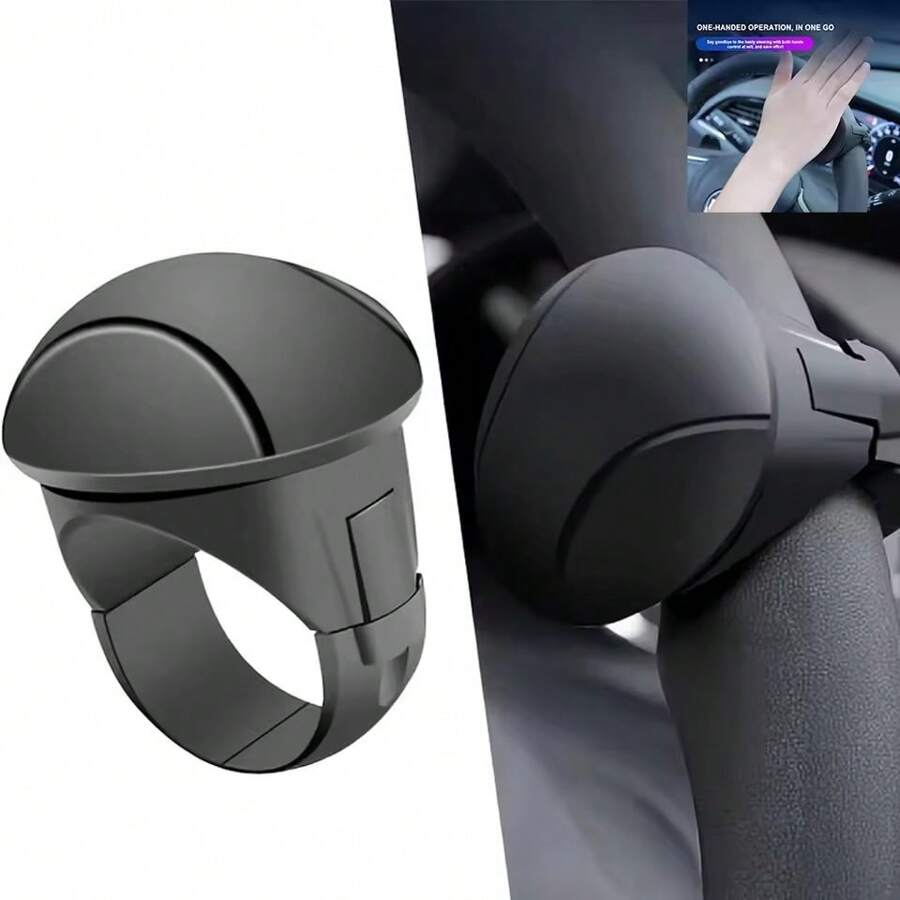 1pc Easy-Grip Silicone Steering Wheel Knob 360° Smooth Rotation One-Hand Operation With Built-In Metal Bearing & Non-Slip Grip