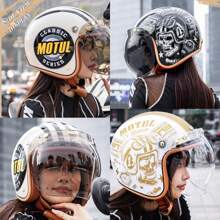 AD Motorcycle Helmet Retro Style With Anti-UV Inner Lens Moto Casco Outside Riding Helmet