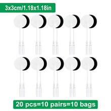 Parches de electrodos reutilizables y autoadhesivos premium para unidad TENS, compatibles con máquinas TENS/EMS para estimulación muscular. Utilizan conectores de cable de clavija de 2,0 mm y vienen disponibles en varios tamaños. - Multicolor - Ver 13