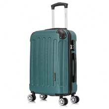 ABS Cabin Suitcase 55x40x20cm (40L) - Small Trolley Hand Luggage - 4 Double 360° Spinner Wheels - Hand Luggage | Heavy Duty | Durable | With Telescopic Handle | Ideal For Business Travel & Vacation | For Men & Women - Yellow/Navy/Black/Silver/Red/Pink/Rose Gold/Turquoise/Mint/Purple/Green - 綠色 - 查看 1
