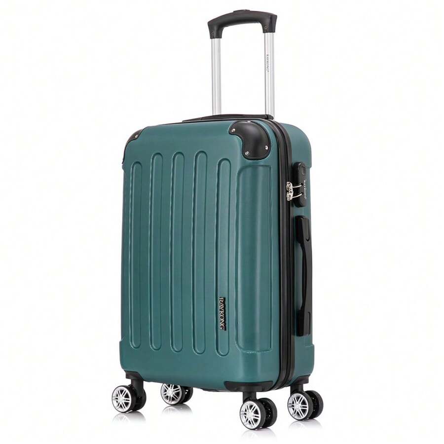 ABS Cabin Suitcase 55x40x20cm (40L) - Small Trolley Hand Luggage - 4 Double 360° Spinner Wheels - Hand Luggage | Heavy Duty | Durable | With Telescopic Handle | Ideal For Business Travel & Vacation | For Men & Women - Yellow/Navy/Black/Silver/Red/Pink/Rose Gold/Turquoise/Mint/Purple/Green - 綠色 - 查看 1