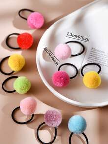 30pcs Plush Ball Hair Scrunchies For Women, Cute & Sweet Niche Daily Versatile Non-Damaging Half Ponytail, Side Braid Hair Ties Headband Accessories