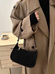 Fashionable Minimalist Shoulder Tote Handbag, Retro Vintage Underarm Bag, High-End Lightweight Zipper Handheld Baguette Bag, Multi-Functional Large Capacity Small Purse, Chic European And American Street Style, Suitable For Party, Work Commute, Cosmetic Storage