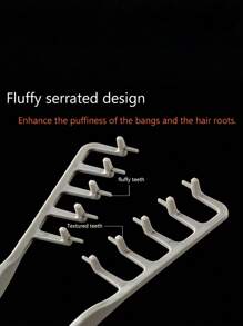 1pc Volumizing Zig-Zag Hair Comb - Textured Teeth Firmly Grip To Boost Root Volume And Conceal Partings, White Plastic Design Fits All Hair Types,Back To School,Travel Holiday Essentials,Hair Accessories For Women