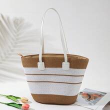 1 Bohemian Style Straw Hat + 1 Straw Bag - Khaki - View 19