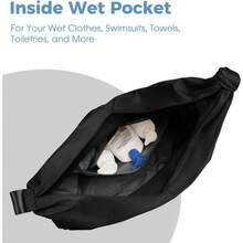 Local Delivery--Ceneda Large Gym Bag For Women Sports Duffel Bag With Hidden Yoga Mat Holder & Shoe Compartment Workout Dance Tote Bag With Wet Pocket Overnight Weekender Bag (Black) - màu đen - Xem 6