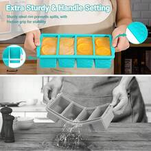 Silicone Freezer Molds For Soup With Lid – 1-Cup Soup Container Style Ice Cube Trays For Freezer, Meal Prep & Food Storage, Freeze 250mL/125mL Portions – 4 Pack - 湖藍色 - 查看 5