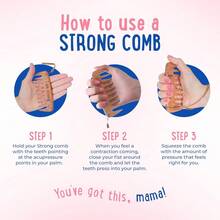 Local Delivery--Mama Natural Strong Birth Comb - Labor Comb With Wide Teeth (1 Piece) - Wood Comb For Pregnancy Contractions - Birth Comb For Labor Pain & Pregnancy Gifts - Labor And Delivery Essentials Hand Comb - default - View 4