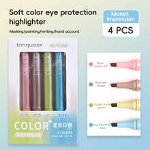 4 支/套透明闪光荧光笔，护眼荧光勾线笔，适合计划员、学生笔记、学校用品、返校礼物 - 彩色 - 查看 18