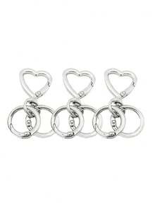 1 Set Heart Shaped Spring Clasp And Spring Ring Combination, Convenient For Keychain, Dog Leash, Backpack Accessories, Keychain Pendant, Openable Handbag Strap Connector, Outdoor Camping Hiking Accessories, Suitable For DIY Lanyard Dog Clips, Jewelry Metal Keychains, Metal Shaped Keychains, Bag Clips, Dog Leash Clips - Multicolor - View 15