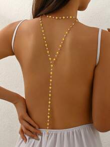 1 pieza Cadena elegante y sensual en forma de Y dorada para el Body de la mujer, adecuada para fiestas, playas, regalos festivos