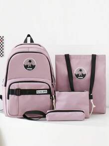 Backpacks Are Not Only A Simple Item, But Also Carry Your Lifestyle And Attitude. This 4PCS Comes With A Tutoring Bag, A Cross-Body Strap And A Pencil Case. A Backpack Allows You To Carry Daily Necessities With You. Ideal For College, Business, Work, Commuting High School, Outdoors, Hiking, Travel, Rock Climbing, Stadiums, Sports, Outings,