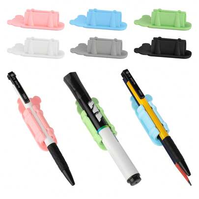 Premium Silicone Pen Clip And Desk Organizer - Versatile Pen Holder, Pen Case And Makeup Brush Keeper, Suitable For Highlighter, Fountain Pen, Ball Pen, Pencil; Compact Storage Solution For Home Office, Dorm Room, Travel, And Vanity Setups With Flexible, Non-Slip, Hygienic Design, Space-Saving And Durable For Everyday Use, Daily Convenience.