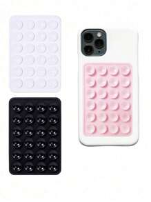6/3/2/1pc Multi-Purpose Square Silicone Suction Cup Mobile Phone Holder, 24-Hole Suction Cup With Strong Adhesiveness, Suitable For Various Scenarios To Prevent Phone Falling, Used For Video, Vibration, And Self-Portrait Phone Accessories