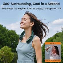 Portable Neck Fan, Hands-Bladeless Fans, 360 ° Airflow, 4000 MAh Battery Operated Wearable Personal Fan, Twistable, Rechargeable Fans Outdoor Indoor, Birthday Gifts Men Women-Black