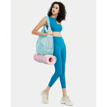 Local Delivery--Ceneda Large Gym Bag For Women Sports Duffel Bag With Hidden Yoga Mat Holder & Shoe Compartment Workout Dance Tote Bag With Wet Pocket Overnight Weekender Bag (Black) - 綠色 - 查看 3