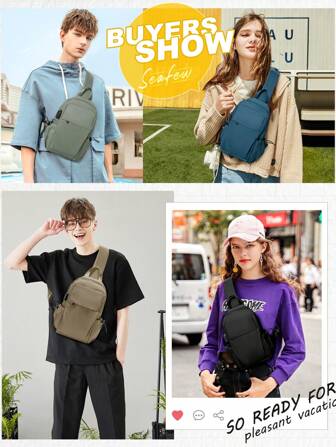 学生单肩包、钱包包、旅行包、带多口袋和 USB 端口的斜挎包、防水多功能包、带可调节肩带的斜挎包、带多隔层和拉链的胸包、适合学生、女孩和男孩的黑色书包