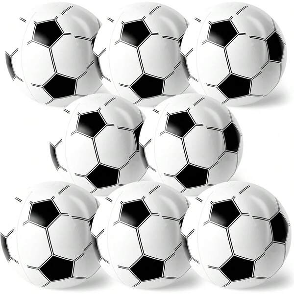 8PCS Inflatable Soccer Balls, 12 Inch Beach Balls Bulk, Perfect For Pool And Beach Fun