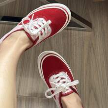 Vans Authentic 44 DX Anaheim Factory 草莓牛奶帆布鞋，男女通用休闲低帮运动鞋 VN0A5KX48EK - 紅色 - 查看 4