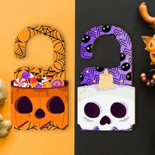 1 件和 2 件，木制万圣节门挂饰 - 经典南瓜和骷髅图案，易于悬挂，非常适合门、卧室、浴室和节日庆祝活动，万圣节装饰