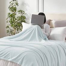 Sofa Blanket Living Room Cover SetFleece Blanket Twin Size, Soft Cozy Twin Blanket, Fuzzy Flannel Blanket Bed, Sofa, Couch, Travel, Camping, 60 X 80 Inches - 冰藍色 - 查看 5